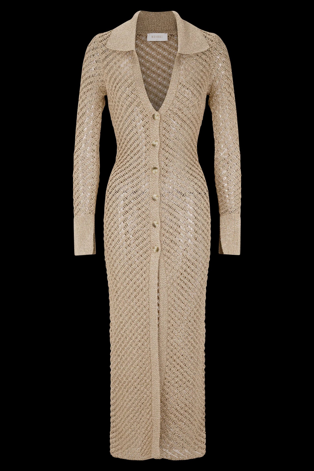 Long Style Sleeve Lapel Knitted Beach Sweaters