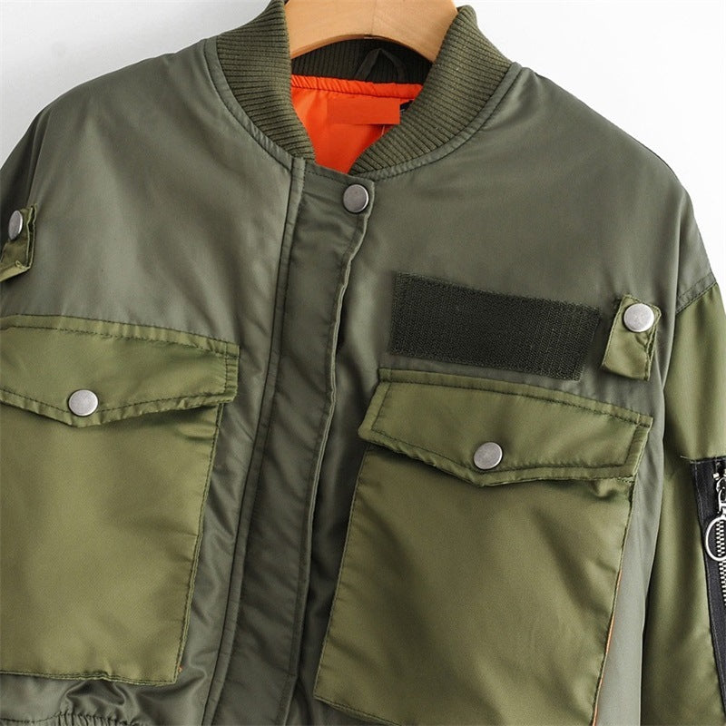 Women's Autumn Army Green Flying Cotton Coats