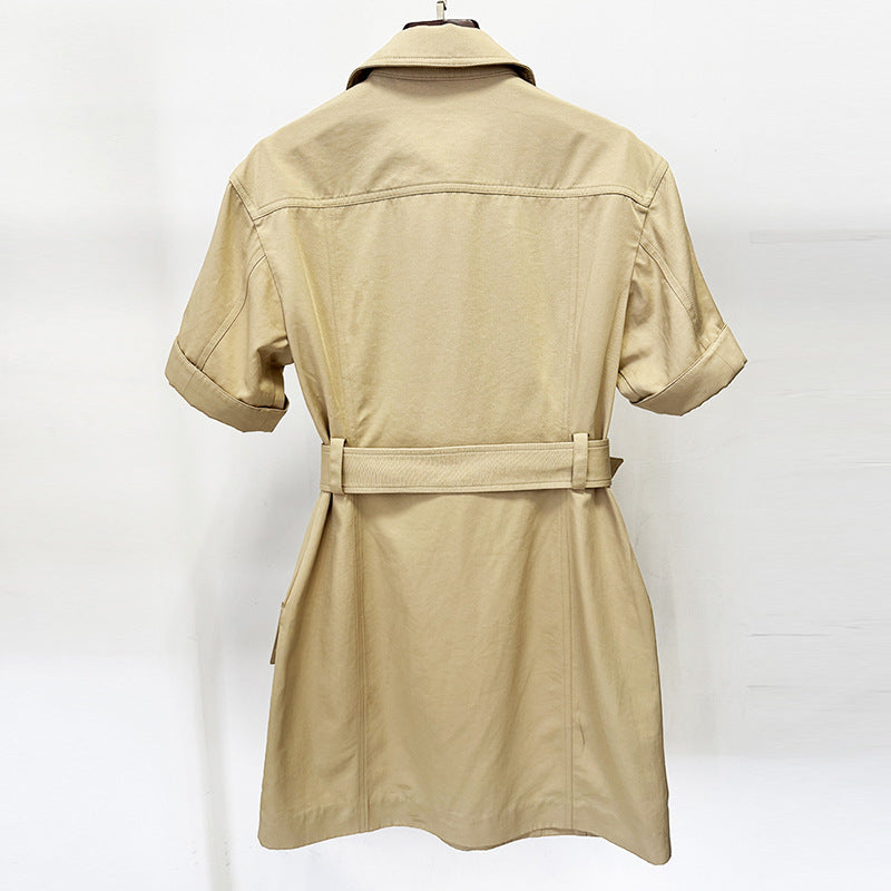 Early Spring Fashion Belt Rope Sleeve Dress