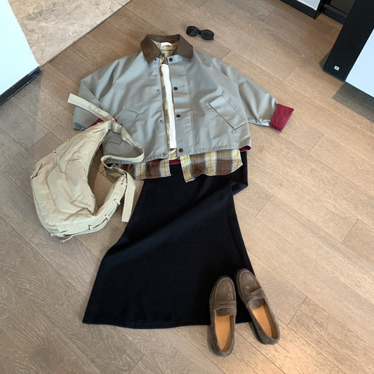 Casual Patchwork Contrast Color Double-sided Design Windproof Coats