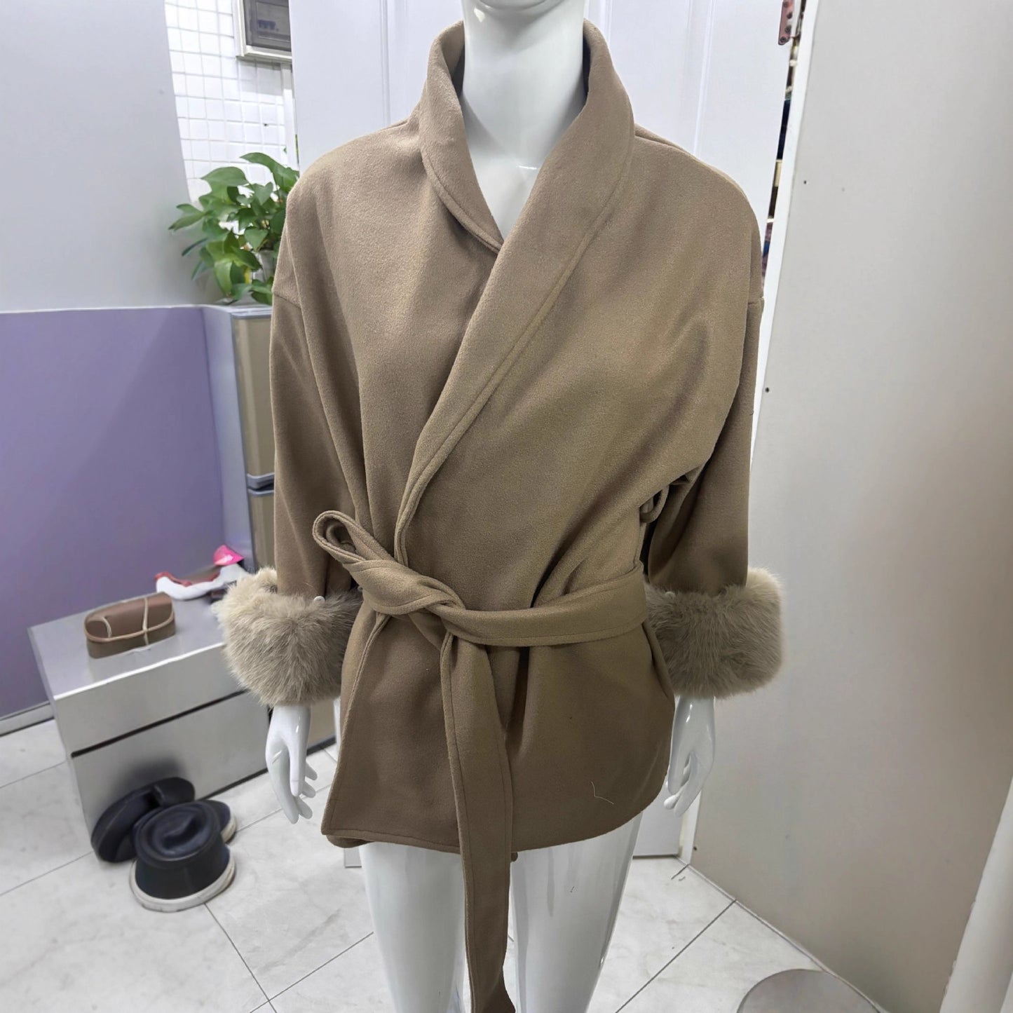 Women's Reversible Cashmere Rich Gold Solid Color Coats