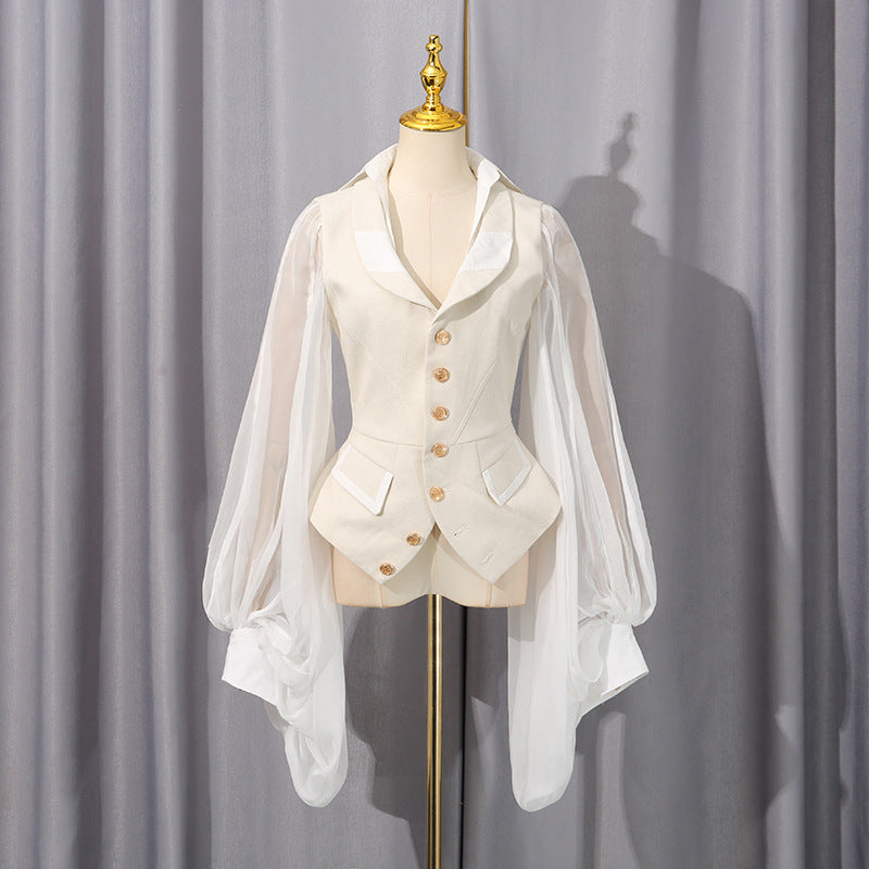 Women's Royal Style Mesh Patchwork Easy Matching Coats