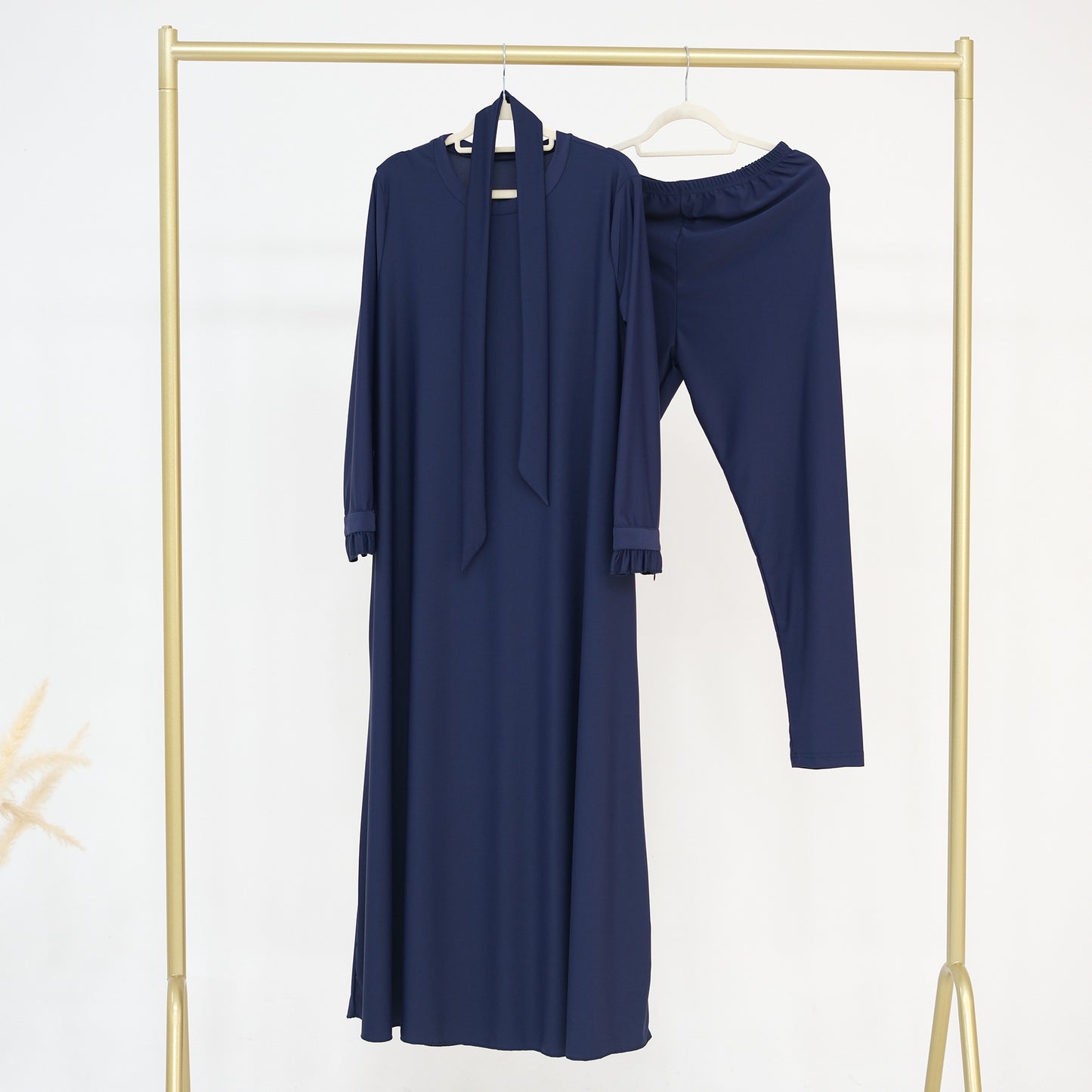 Conservative Solid Color Split Two-piece Swimsuit Dresses