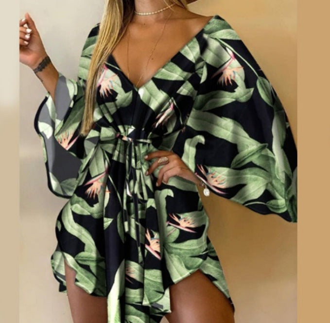 Autumn Sexy Irregular Batwing Sleeve Dress Dresses