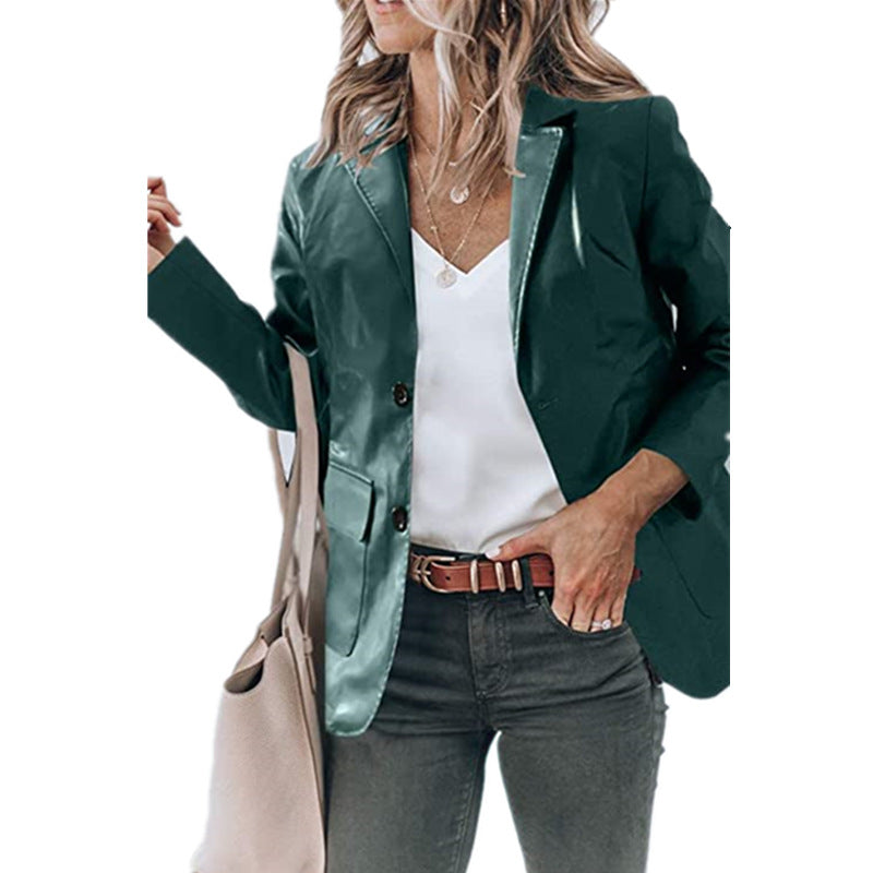 Women's Elegant Lapel Single Breasted Solid Color Blazers