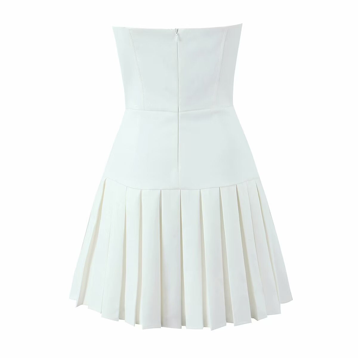 Women's Graceful Bow Pleated Tube Dress Dresses