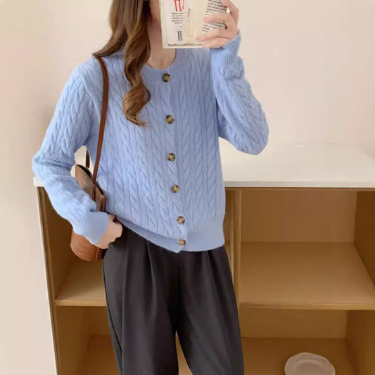 Women's Sweet Art Fresh Twist Knitted Casual Sweater