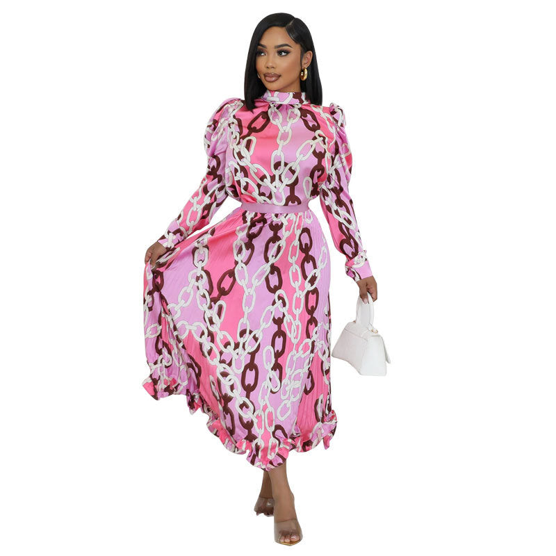 Versatile Women's Fashionable Autumn Long-sleeved Pleated Skirts