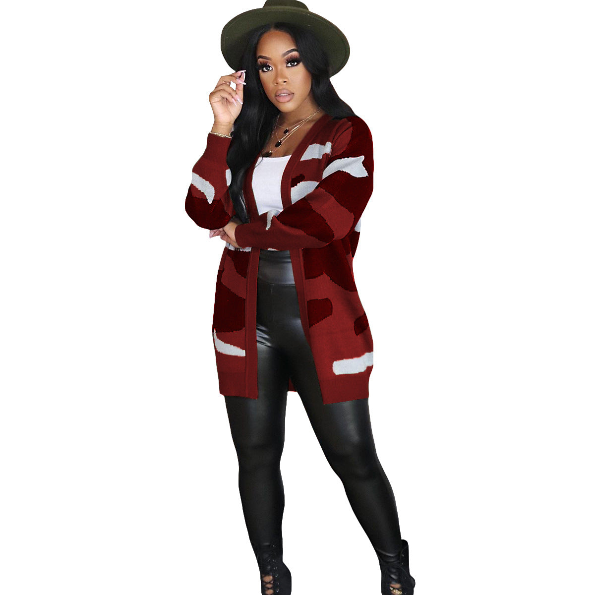 Women's Elegant Unique Casual Camouflage Knitted Knitwear