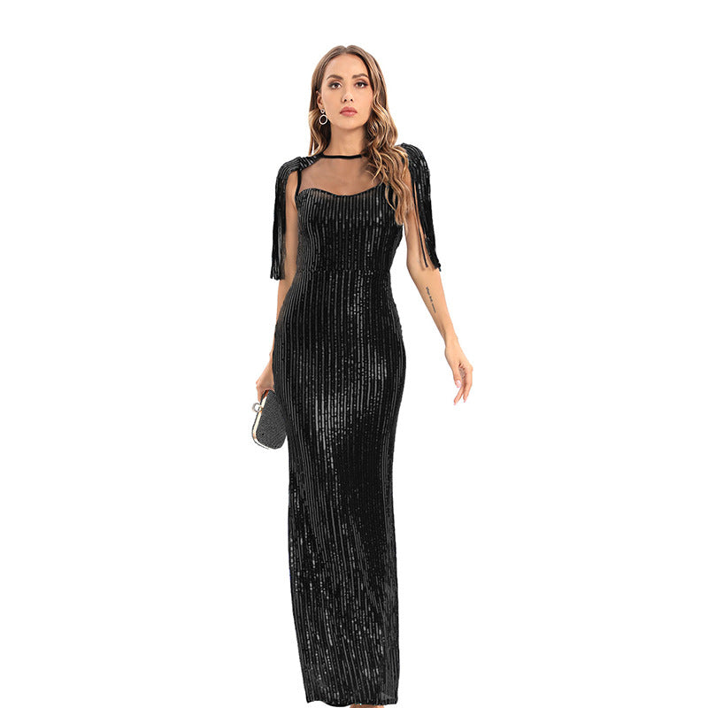 Sleeveless Sequins Formal Dress Sexy Stretch Dresses