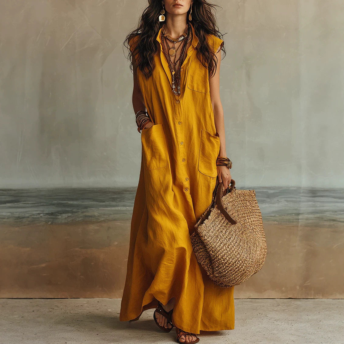 Summer Elegant Graceful Bohemian Vacation Loose Dress