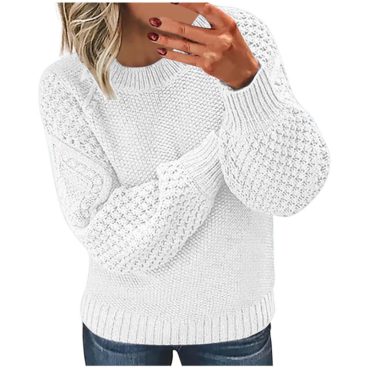 Women's Warm Solid Color Outerwear Knitted Pullover Knitwear