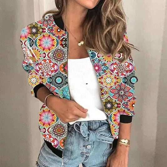Women's Classic Autumn Casual Printed Zipper Shorts