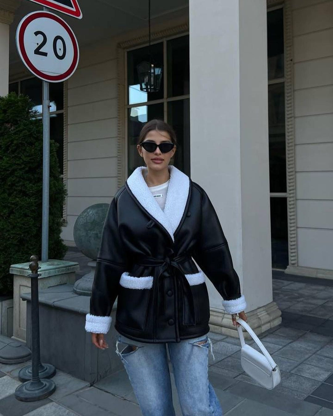 Women's Fashionable Elegant Fur Integrated Korean Style Long Jackets