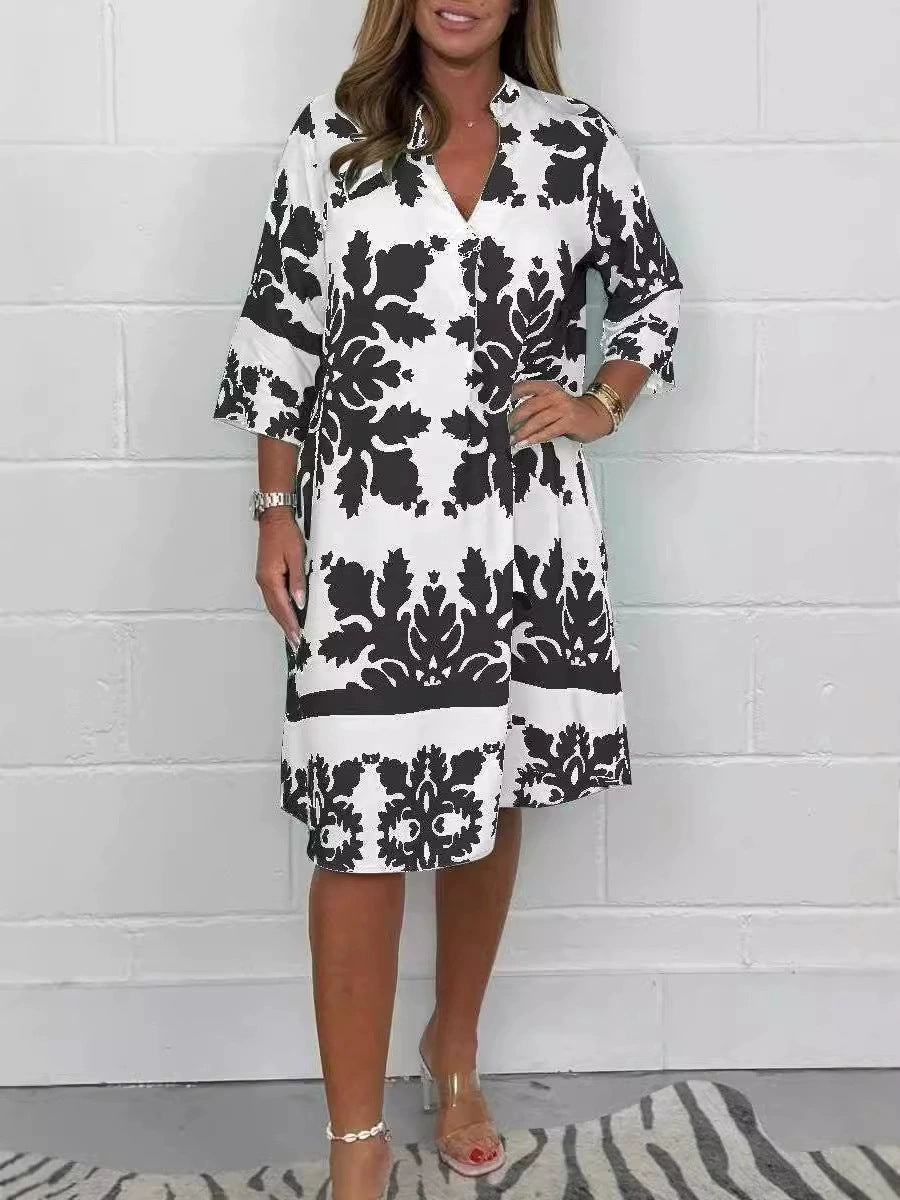 Glamorous Comfortable Women's Printed Sleeves Floral Dress