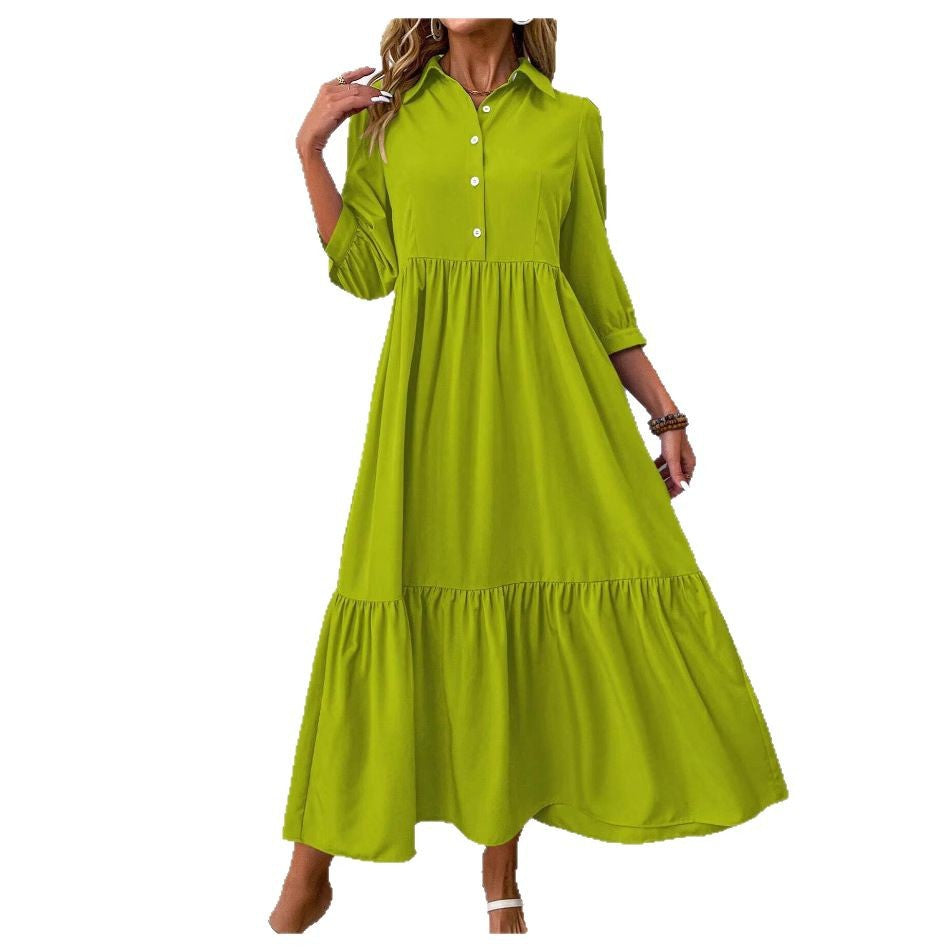Loose Slimming French Lazy Style Shirt Dress