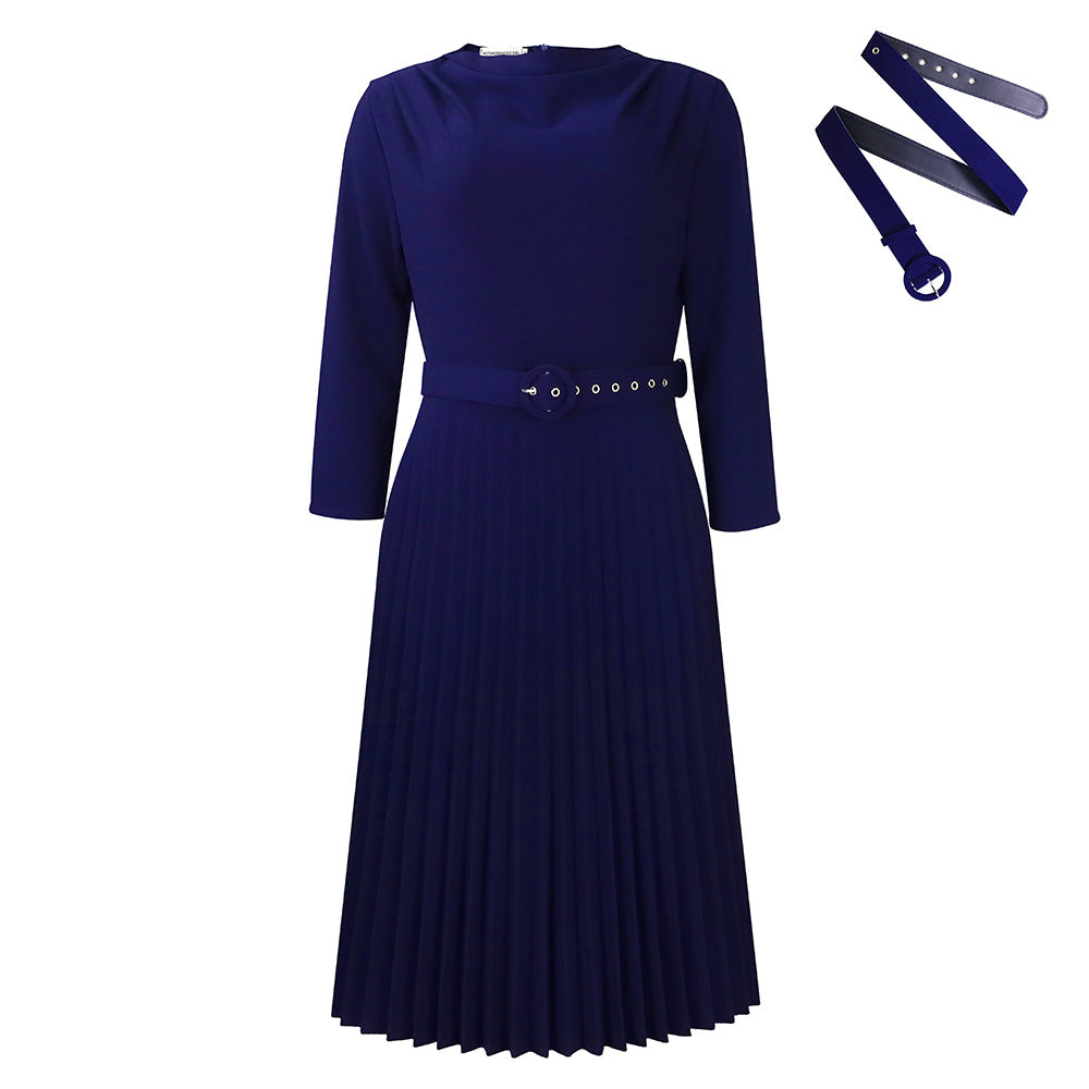 Women's Fashion Elegant Pleated Solid Color Skirts
