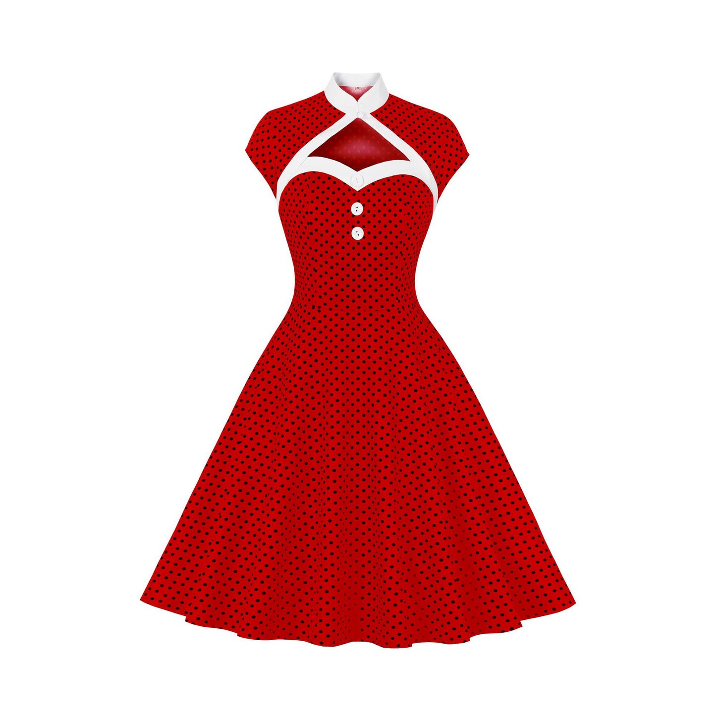 Women's Polka Dots Retro Mid-length Large Swing Dresses