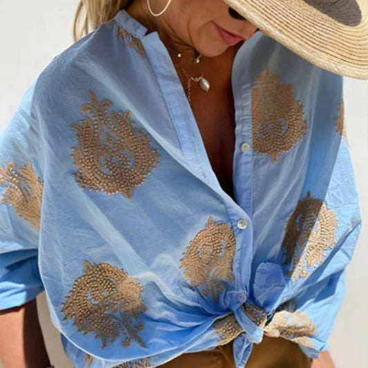 Women's Printed Shirt Autumn Graphic Long Sleeve Blouses