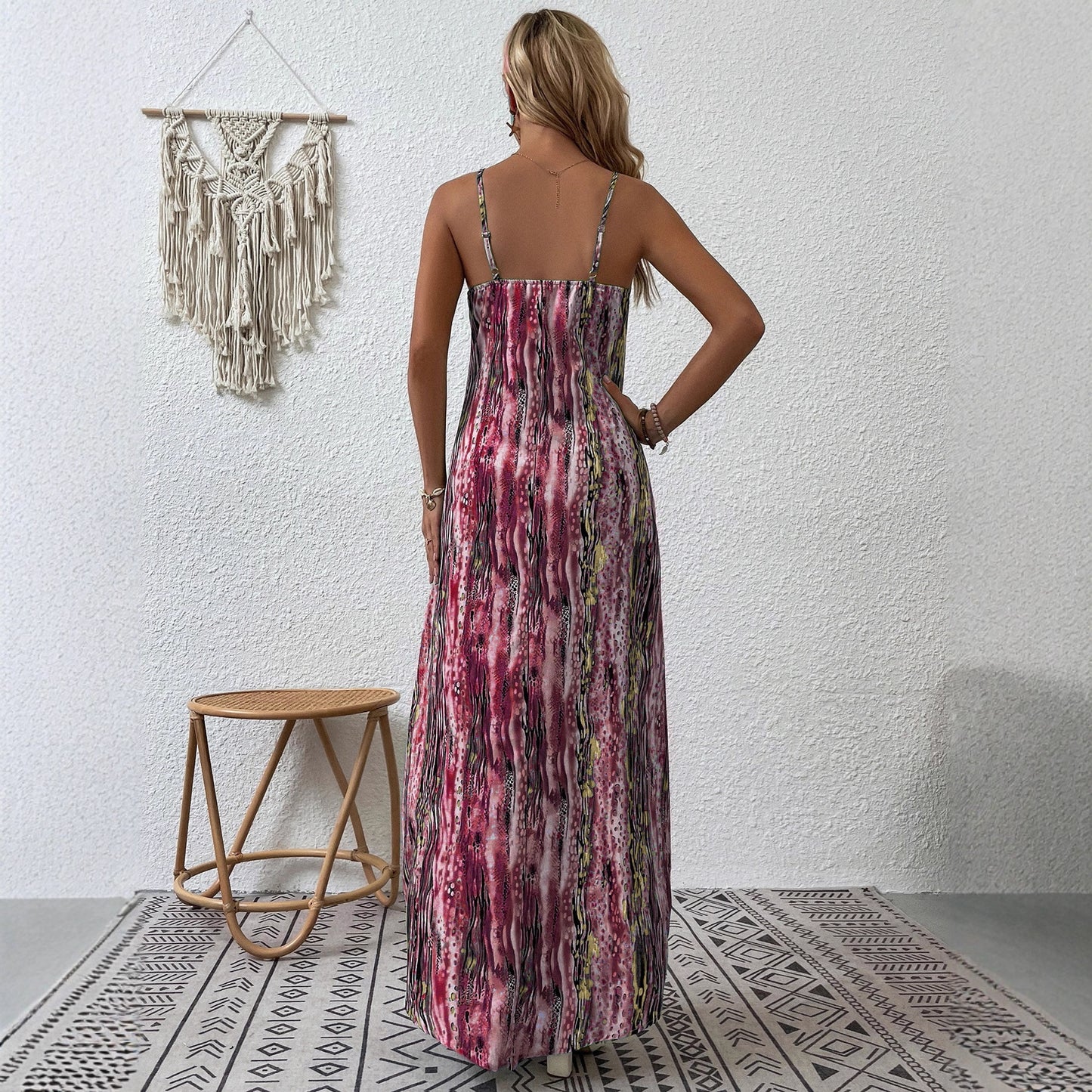 Charming New Women's Printing Slip Gradient Dress