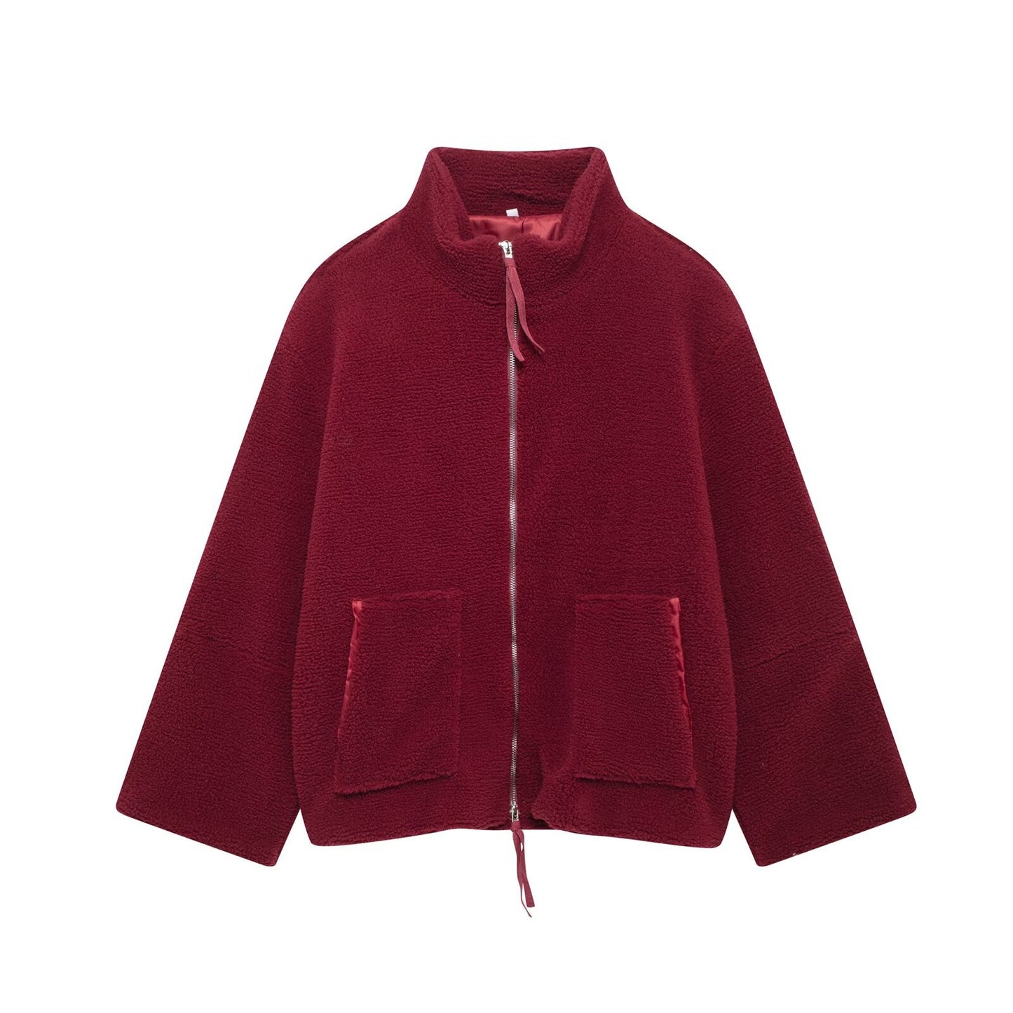 Women's Collar Zipper Idle Style Lamb Wool Coats
