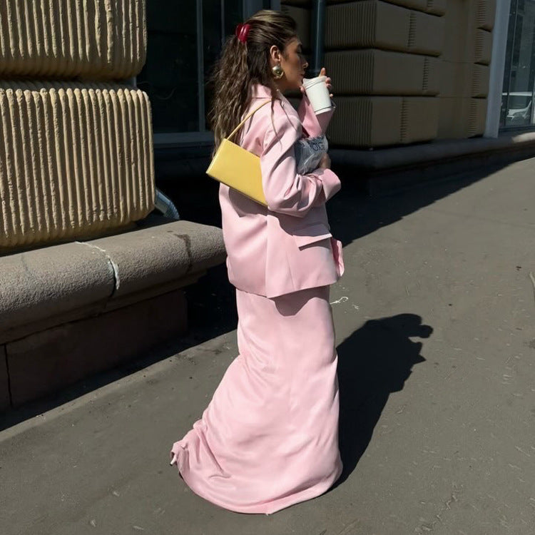 Women's Style Satin Lapel Long Sleeve High-grade Suits