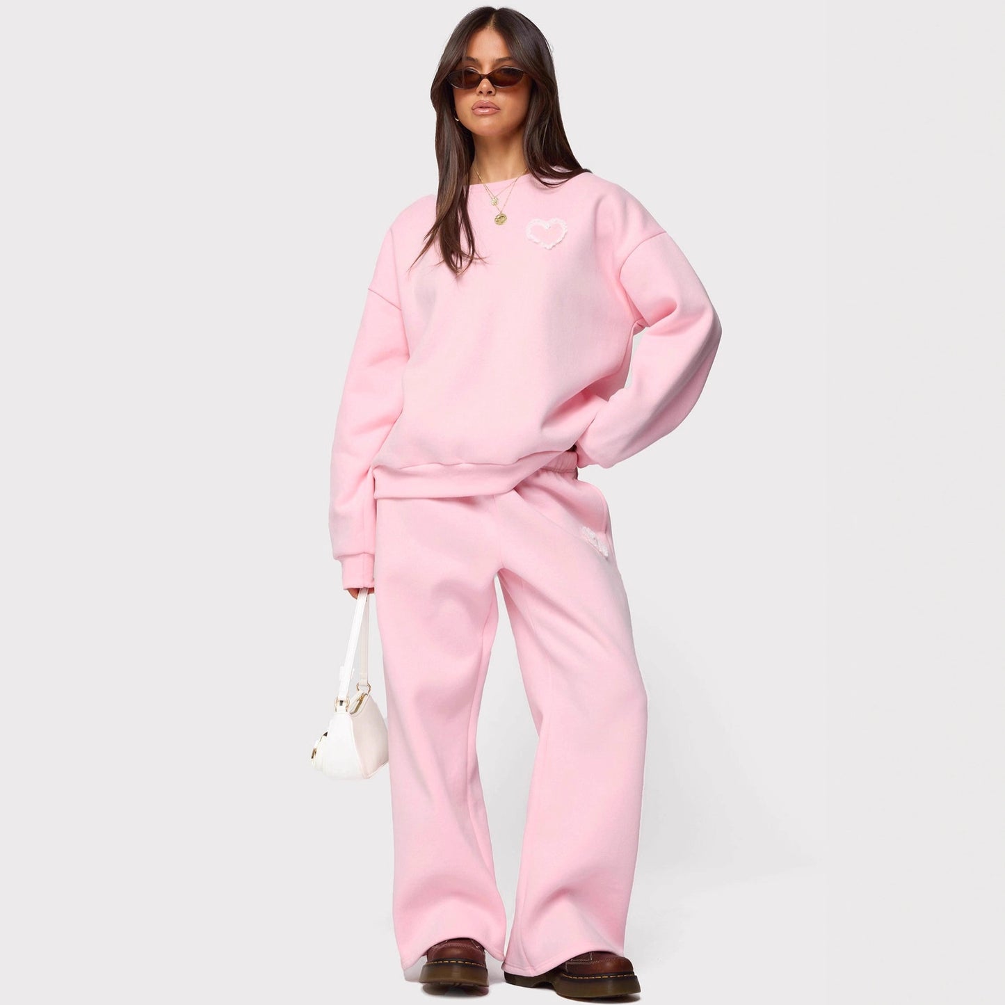 Women's Printing Long Sleeve Pullover Hoodie Two-piece Fashion Casual Suit