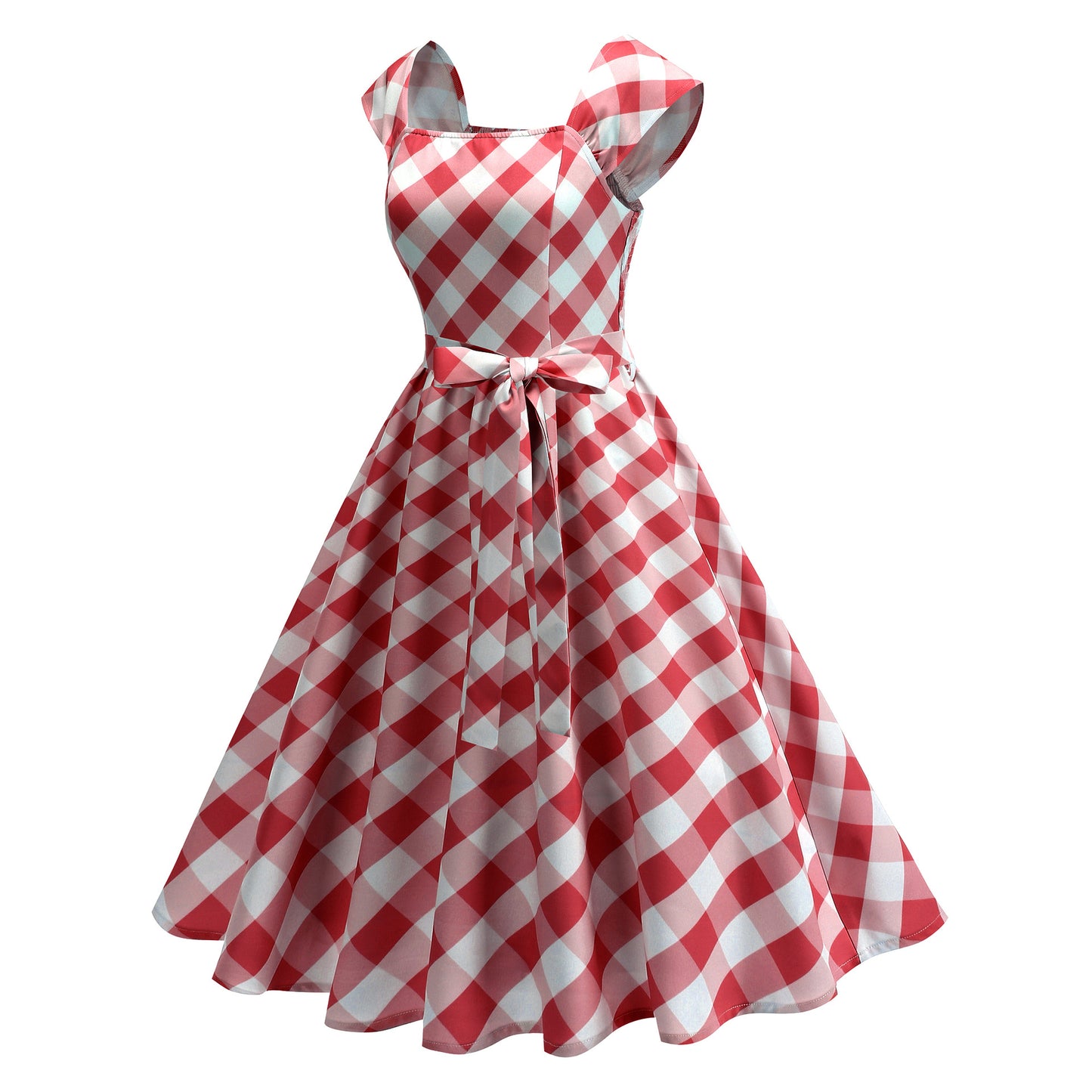 Women's Dress Plaid Large Swing Tube Summer Dresses
