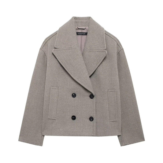 Women's Autumn Double Breasted Wool Overcoat Thick Coats