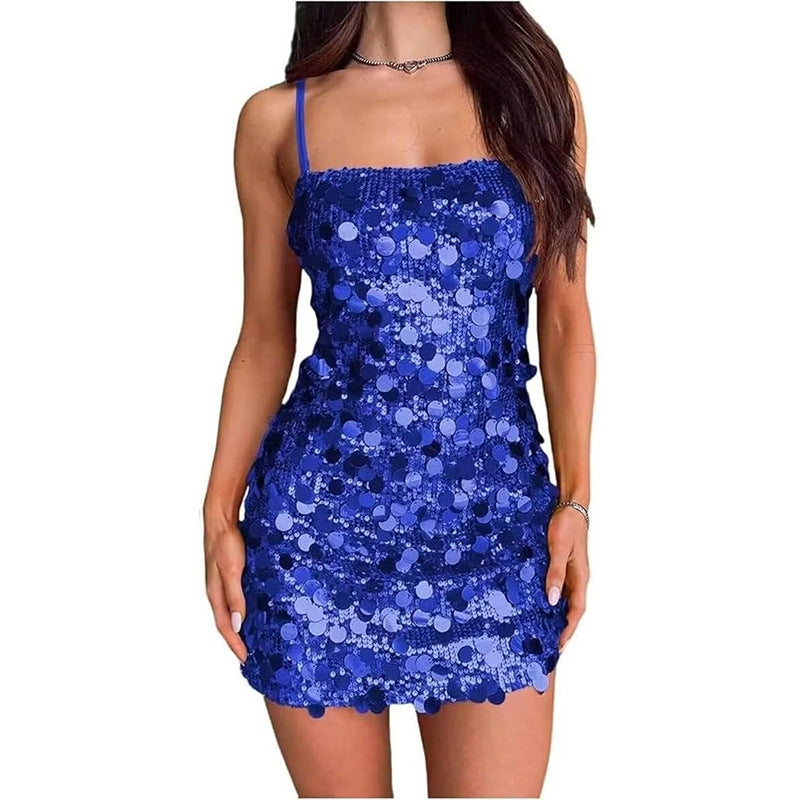 Women's Sequin Sling Banquet Party Hot Backless Shorts