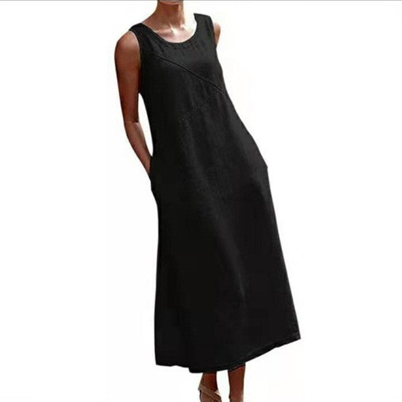Women's Large Fat Loose Slimming Cotton Linen Clothing