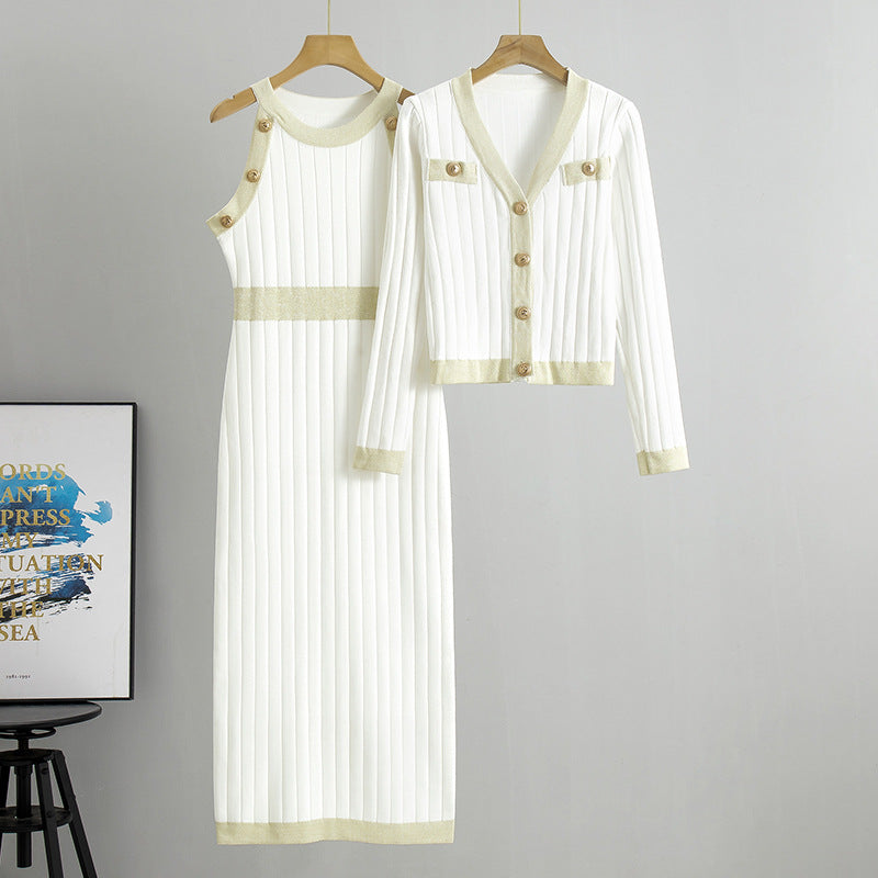 Women's French Style Temperament Dress Two-piece Set Fashion Casual Suit