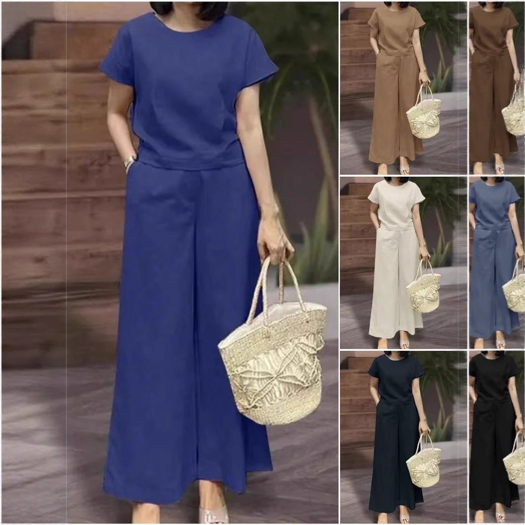 Women's Sleeve Shirt Outfit Urban Chic Sportswear Loose Trousers Summer Fashion Casual Suit