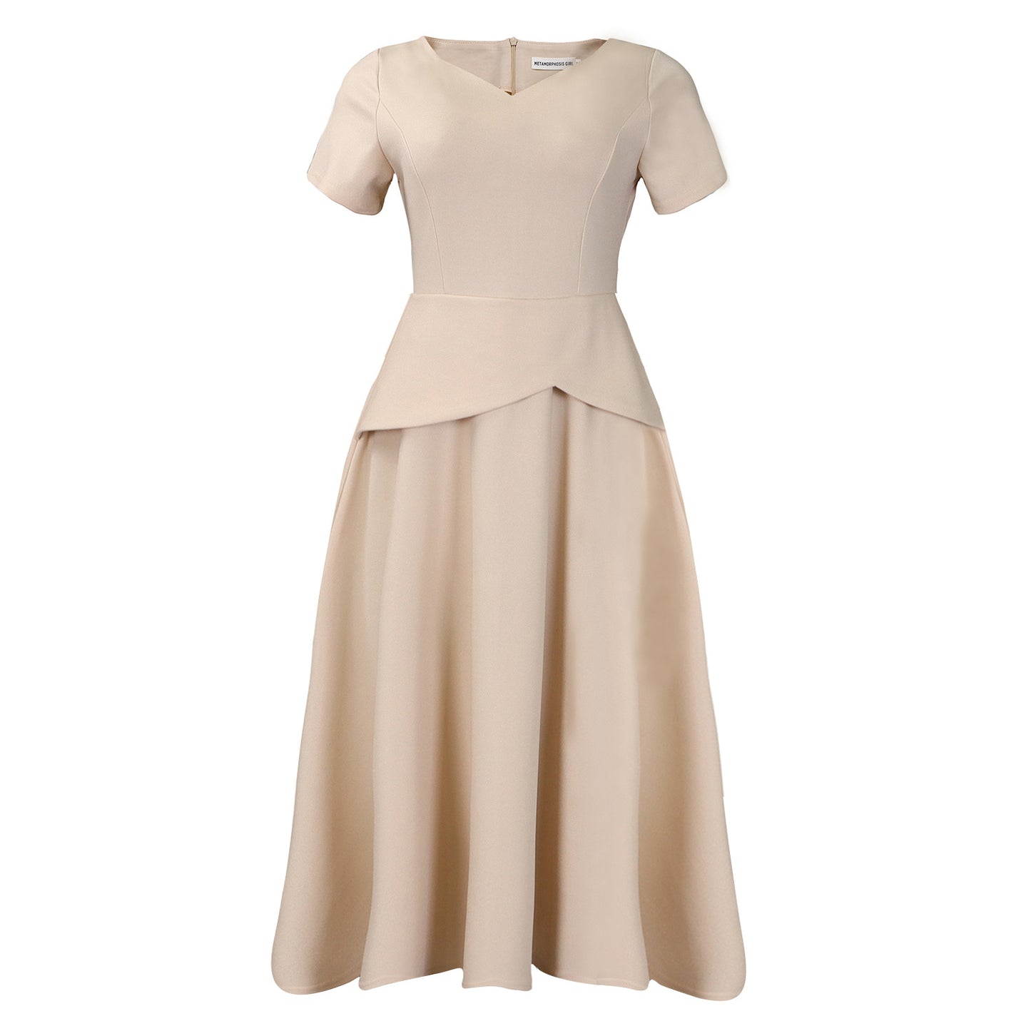 Summer Fashion Solid Color Sleeve A- Line Large Swing Dress