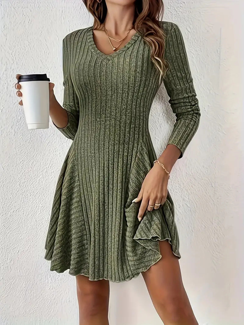 A- Line Style Fashionable Knitted Long Dress