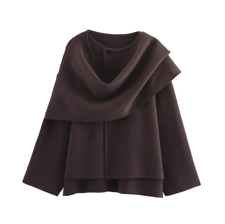 Women's Scarf Knitted Autumn Loose Asymmetry Jackets