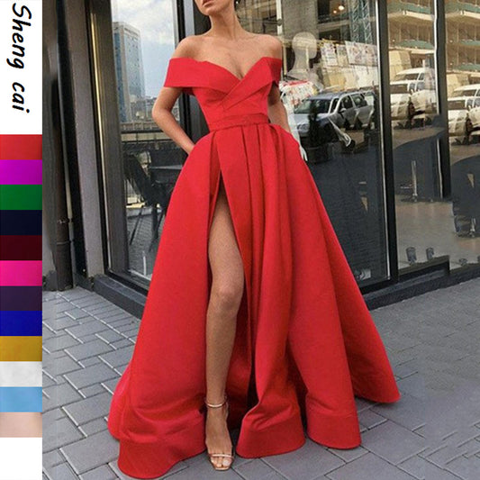 Women's Beautiful Dress Summer Deep Satin Wedding Dresses