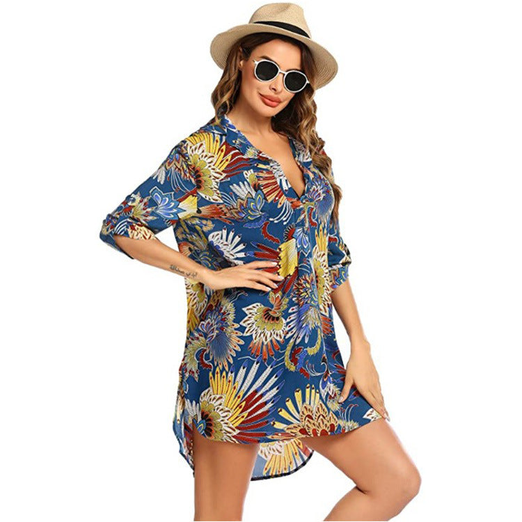 Women's Swimsuit Beach Cover Up Bikini Sun Blouses