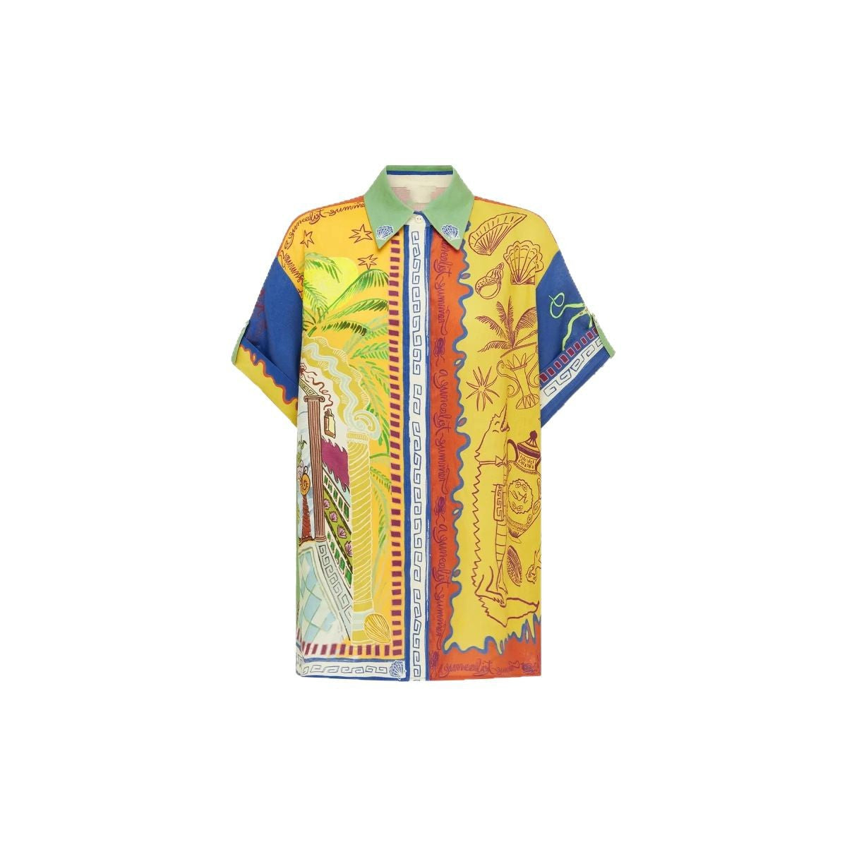 Personalized Printed Sleeve Vacation Leisure Loose Fashion Casual Suit