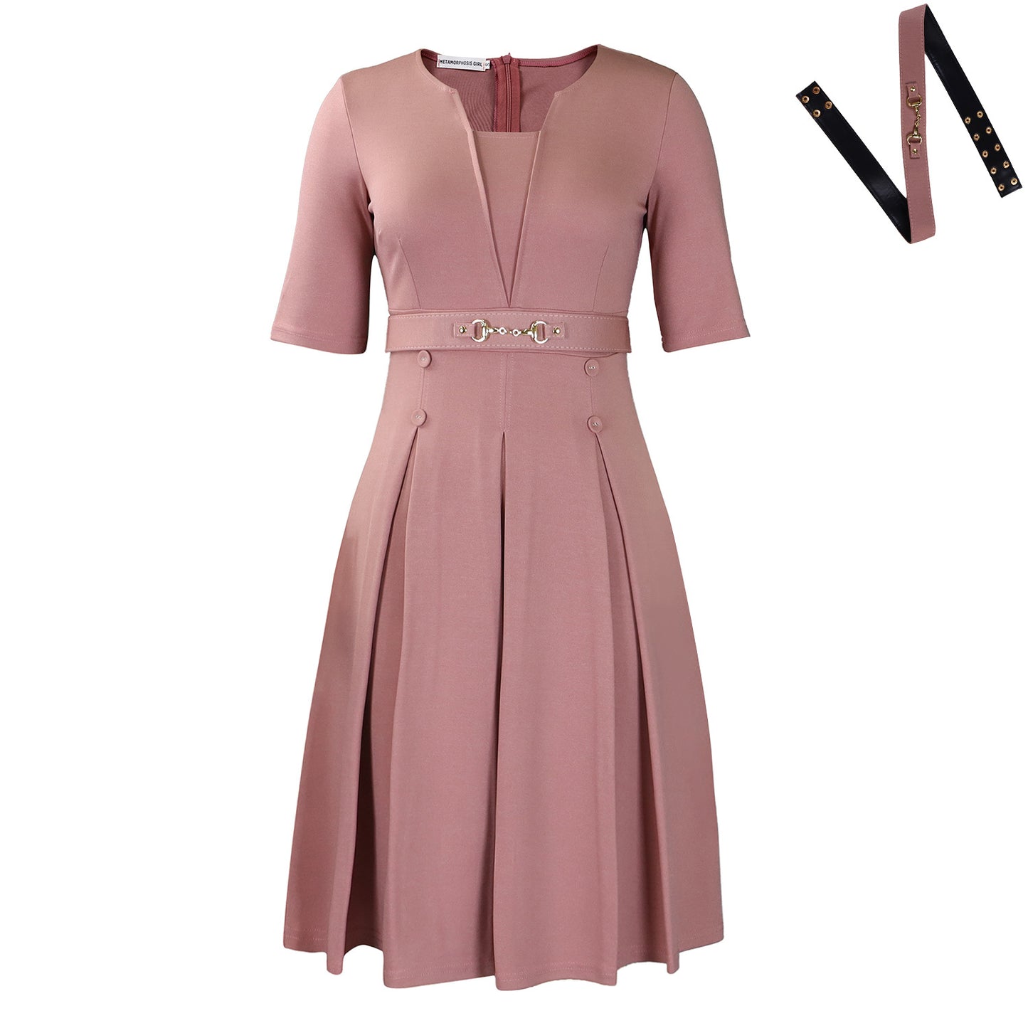 Women's Sleeve Fashion Elegant Commuter Solid Color Dress