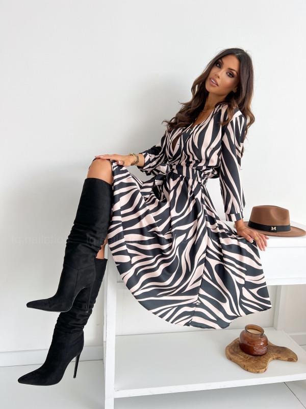 Durable Women's Long-sleeved Printed Large Swing Dress