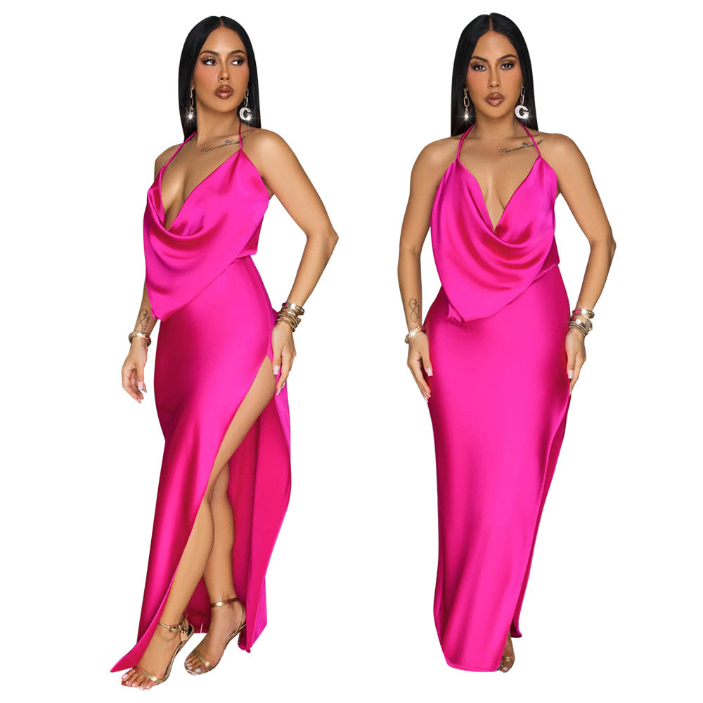 Women's Style Fashionable With Backless Dress Long Dresses