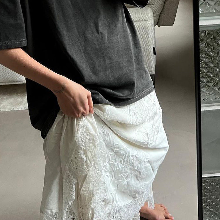 Slimming Elastic Waist A- Line Pleated Irregular Skirts