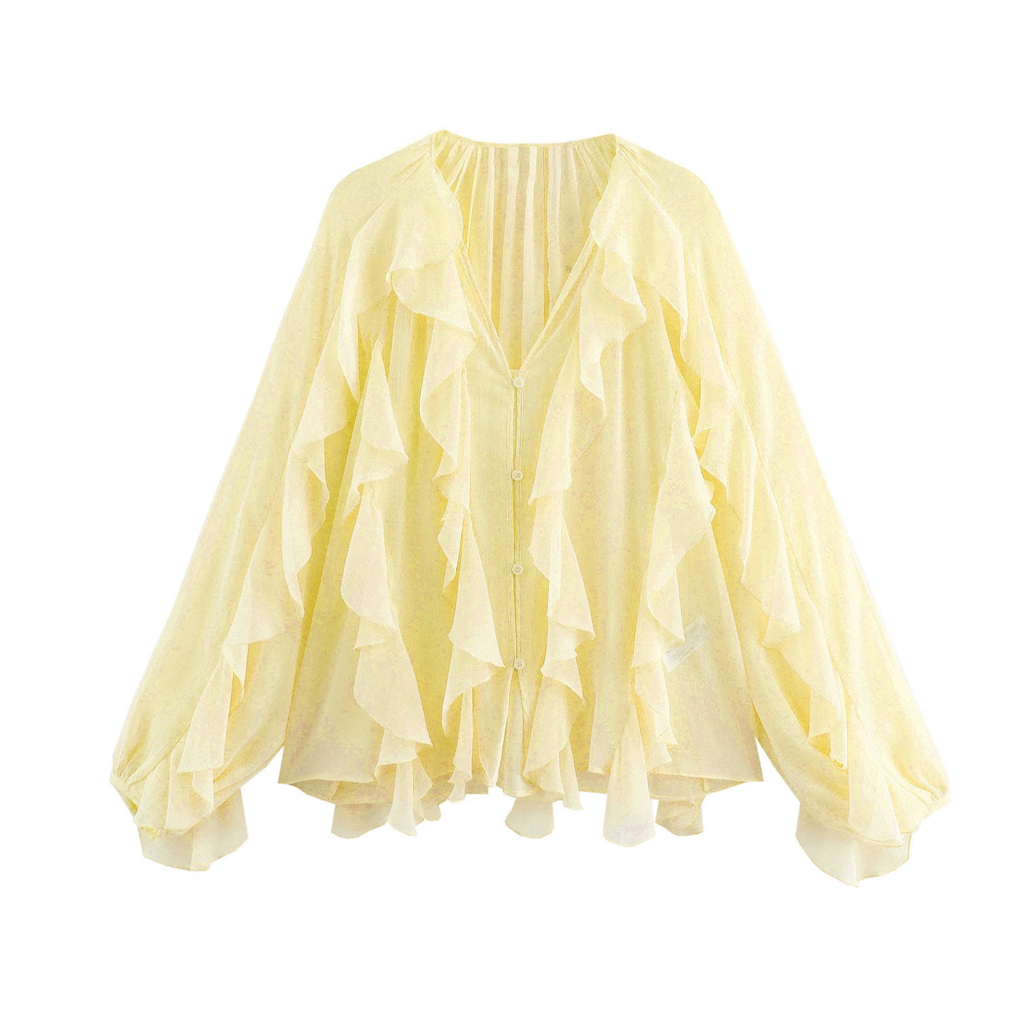 Charming Spring Series Laminated Decoration Shirt Blouses