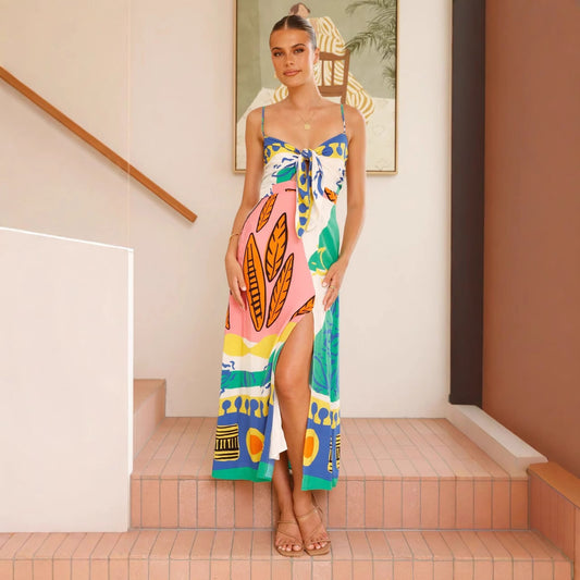 Comfortable Casual Sexy Bow Sleeveless Split Dress