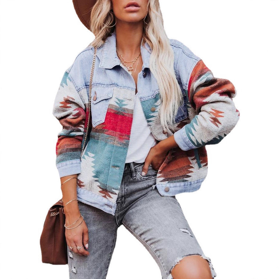 Women's Graceful Casual Patchwork Denim For Jackets