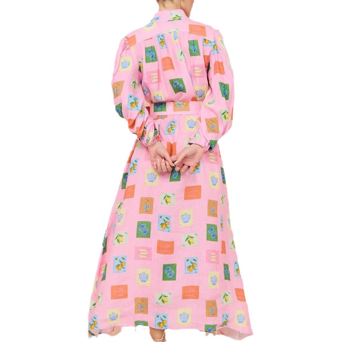 Long Casual Lantern Sleeve Fashion Printing Dresses