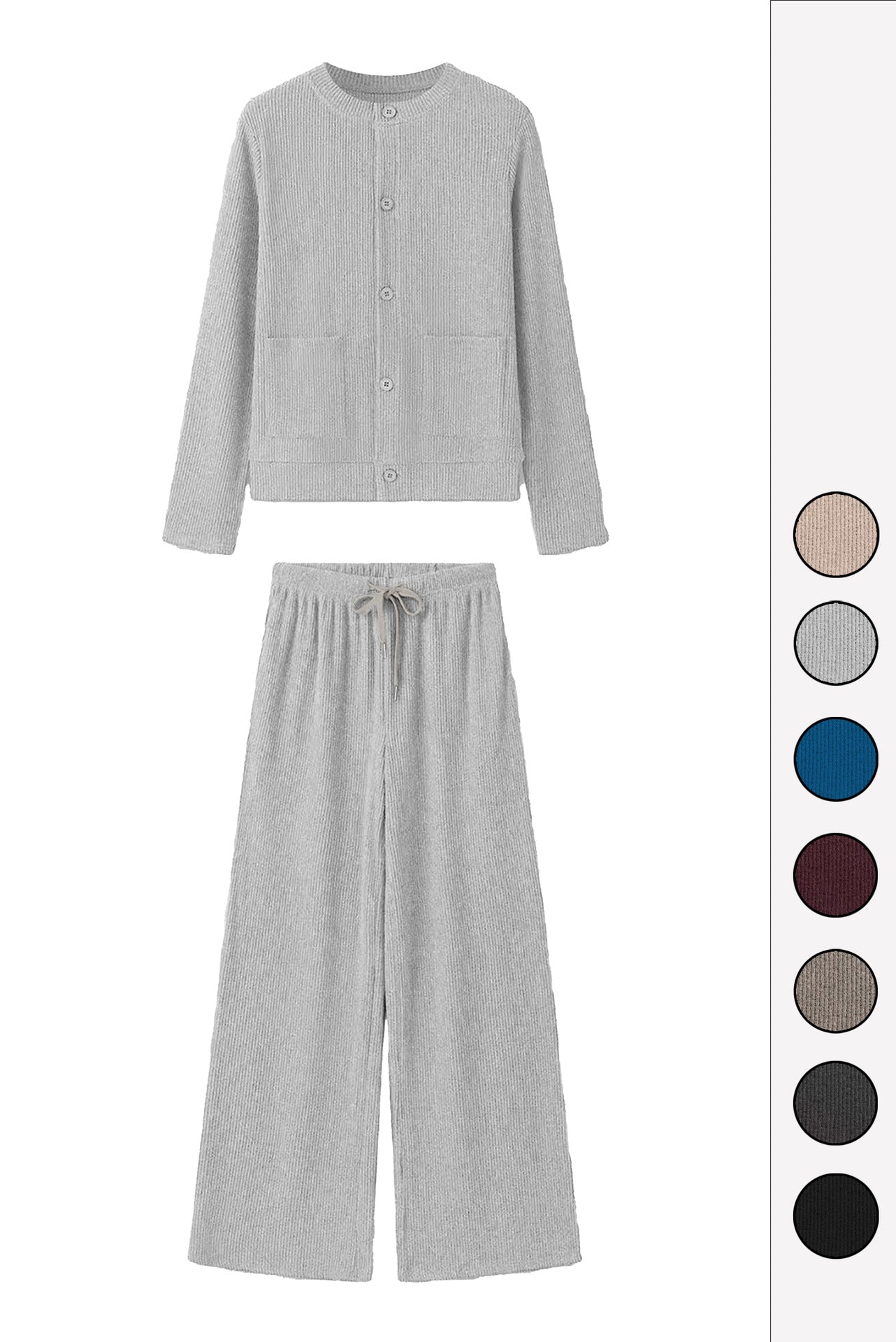 Women's Striped Round Neck Long Sleeve T-shirt Suits