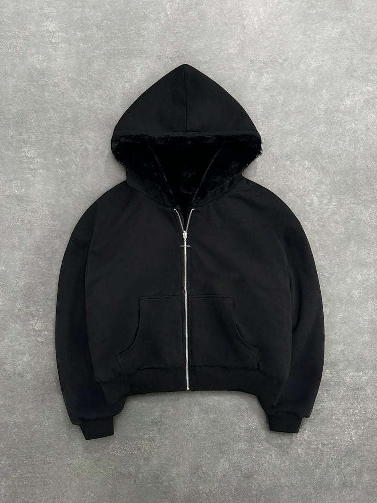 Double-sided Wearable Vintage Leopard Print Hoodie Sweaters