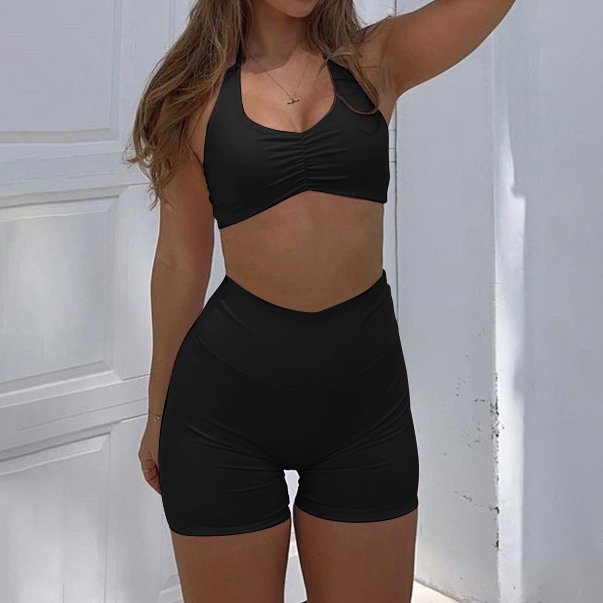 Women's Sports Yoga Style Halter Tube Two-piece Clothing
